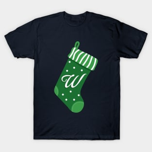 Christmas Stocking with Letter W T-Shirt